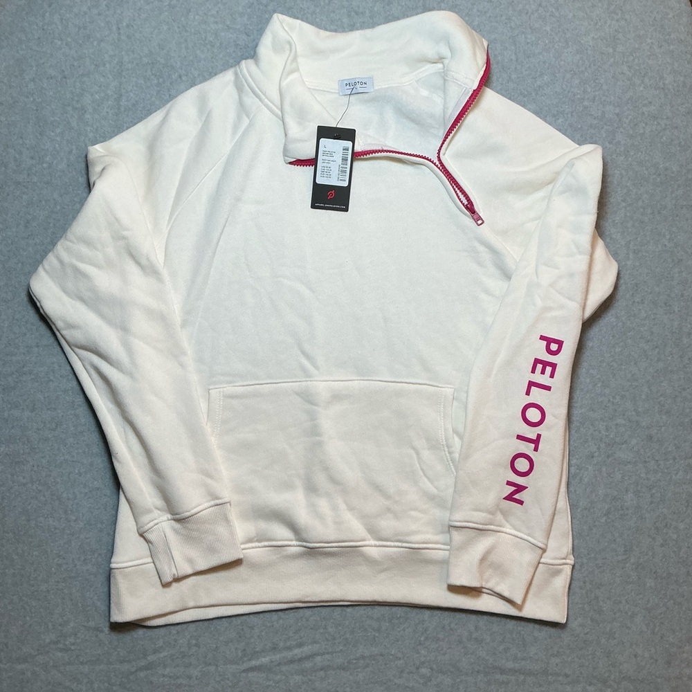 Peloton White and Pink Women's Sweater